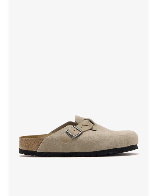 Birkenstock White Boston Braided Narrow-Width Clogs