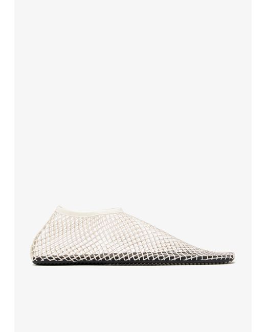 Christopher Esber White Mesh Water Flat Ballerinas