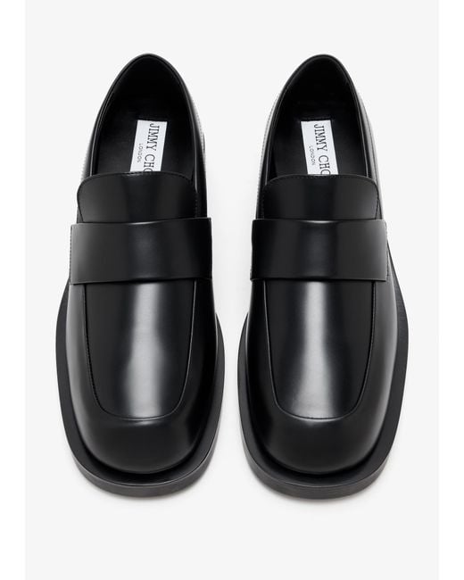 Jimmy Choo Black Buff Loafers for men