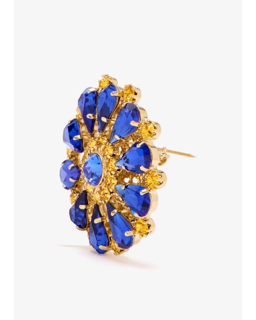 Dolce & Gabbana Blue Rhinestone Brooch for men