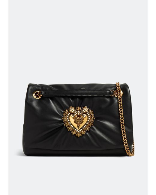 Dolce & Gabbana Black Medium Devotion Soft Bag