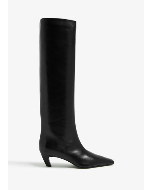 Khaite Black Davis Knee-High Boots