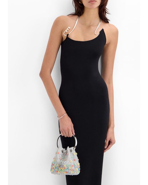 Jimmy Choo White Bon Bon Bucket Bag