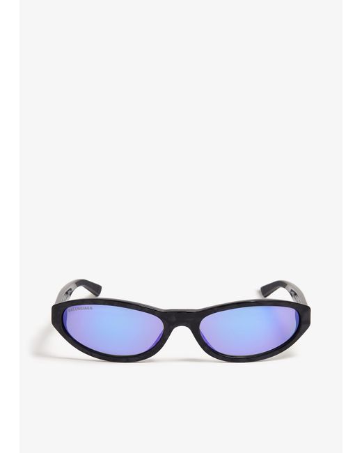 Balenciaga Blue Neo Round Sunglasses for men