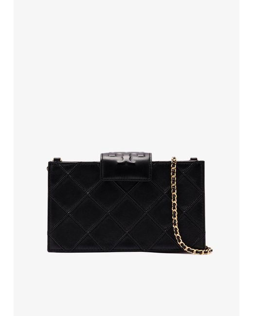 Tory Burch Black Fleming Mini Chain Wallet