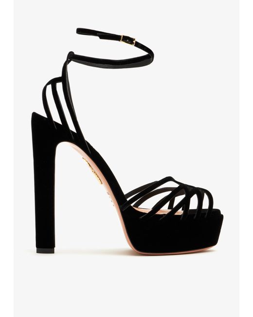 Aquazzura Black Wild Dream Plateau 130 Sandals