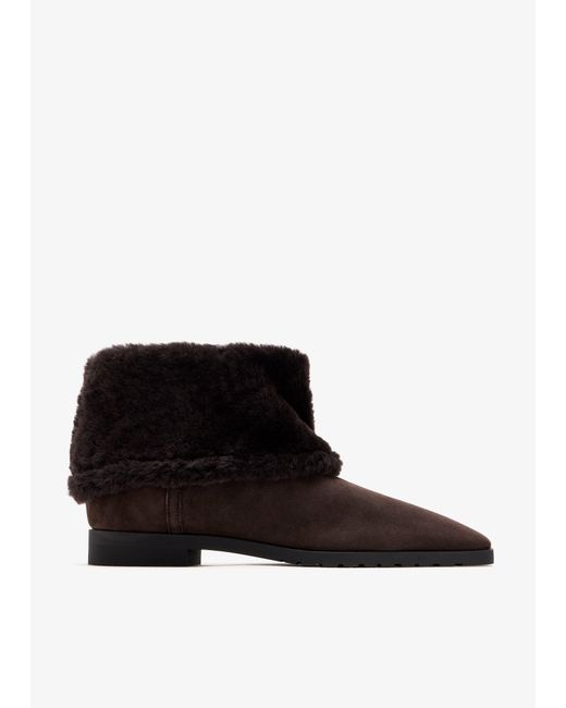 Totême  Black Fold-Down Shearling Boots