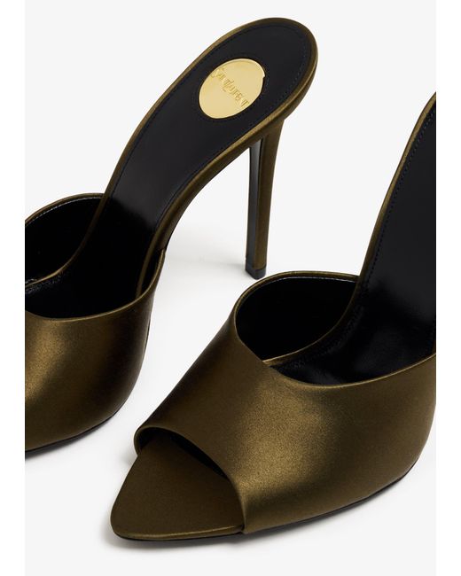 Saint Laurent Green Goldie Mules
