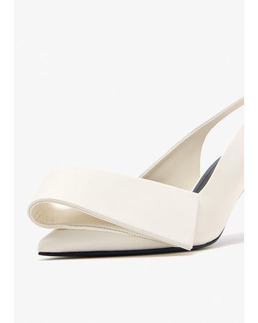 Givenchy White Twisted Ribbon Slingback Pumps