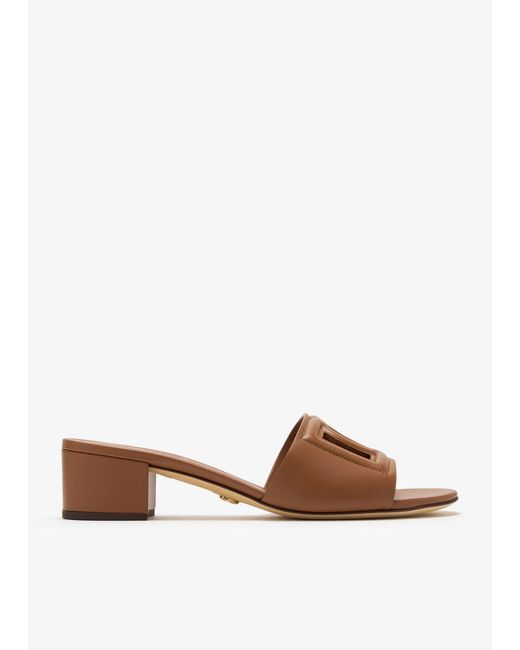 Dolce & Gabbana Brown Dg Millennials Logo Sandals