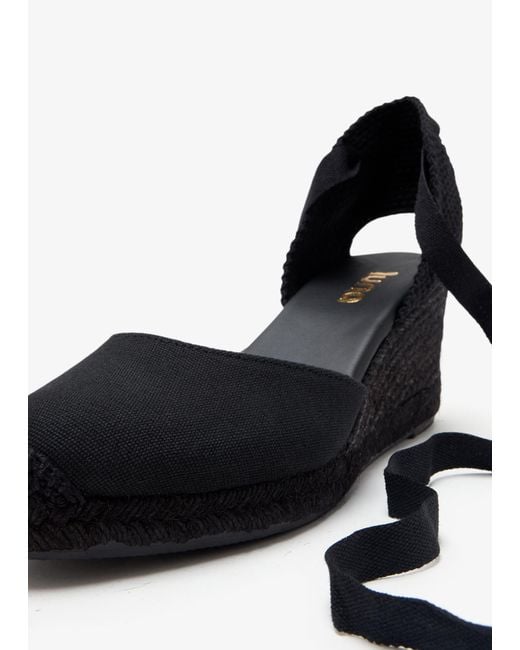 Luna Black Carmen Wedge Espadrilles