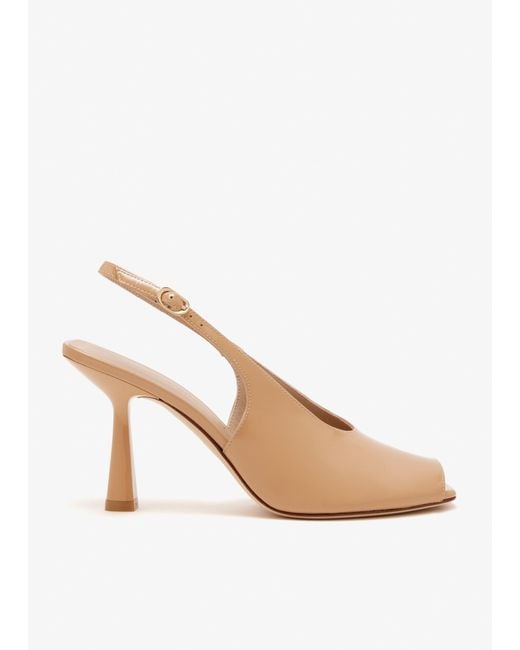 Stuart Weitzman Natural Val 85 Slingback Pumps