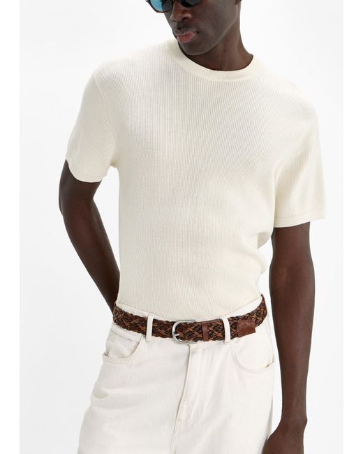 Paul Smith Brown Mixed Weave Belt for men