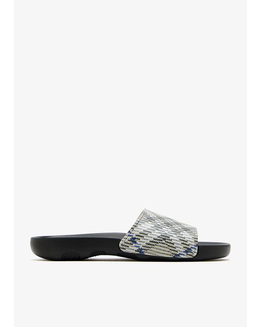 Burberry White Dive Slides for men