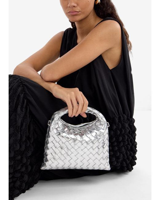 Bottega Veneta Gray Mini Hop Hobo Bag