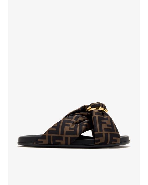 Fendi Black Ff Feel Slides