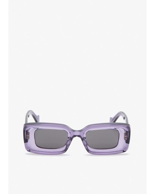Loewe Purple Anagram Rectangular Sunglasses