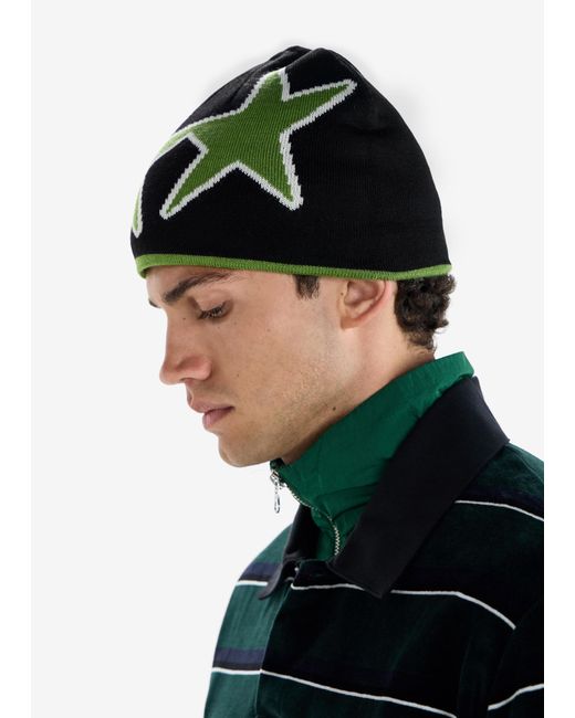 Twojeys Green Reversible Icon Beanie Hat for men