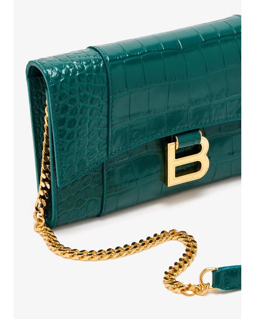 Balenciaga Green Hourglass Chain Wallet