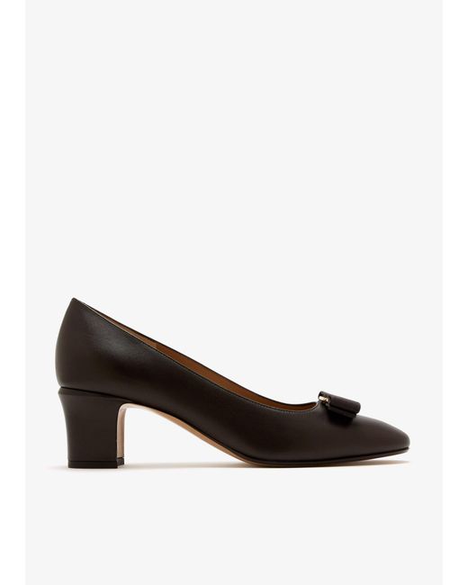 Ferragamo Brown Vara 55 Pumps