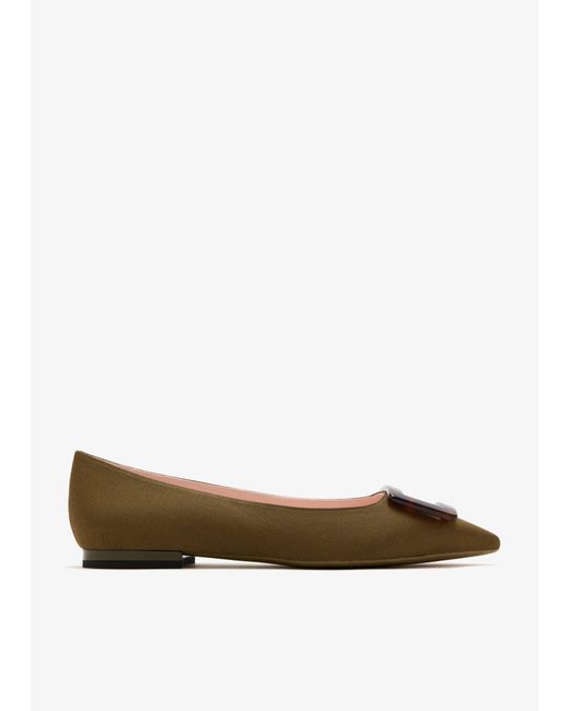 Roger Vivier Green Gommettine Ballet Flats