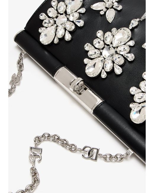 Dolce & Gabbana White Marlene Crystal-Embroidered Handbag