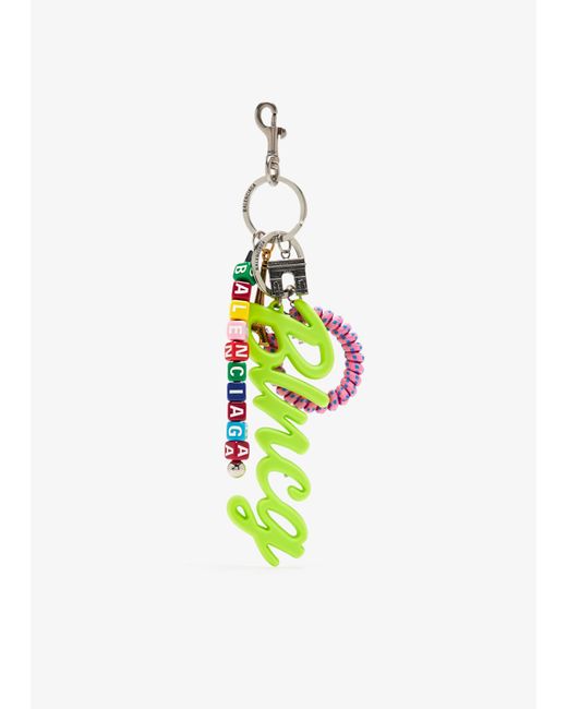 Balenciaga White Blncg Keyring