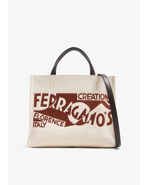 Ferragamo Natural Logo S Tote Bag