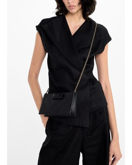 Tory Burch Black Fleming Mini Chain Wallet
