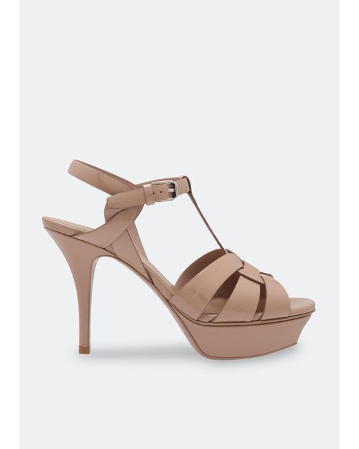 Saint Laurent Pink Tribute Platform Sandals