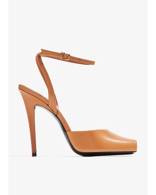 Saint Laurent White Scandale Heel Sandals