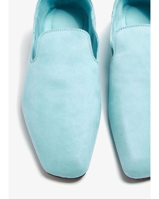 Bottega Veneta Blue Suede Slippers