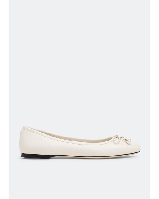 Jimmy Choo White Elme Ballet Flats