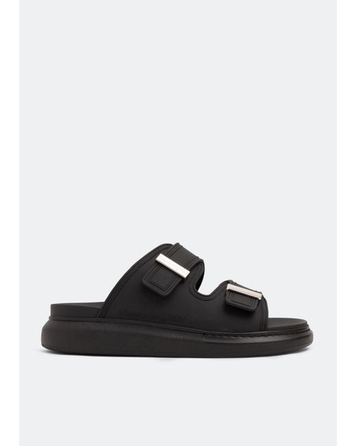McQueen Black Rubber Flip-Flops for men