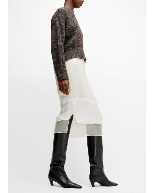 Khaite Black Davis Knee-High Boots