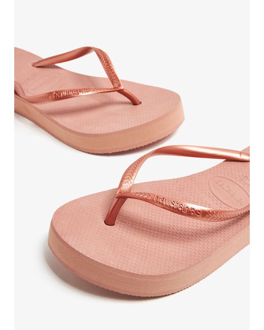 Havaianas Pink Slim Flatform Flip Flops
