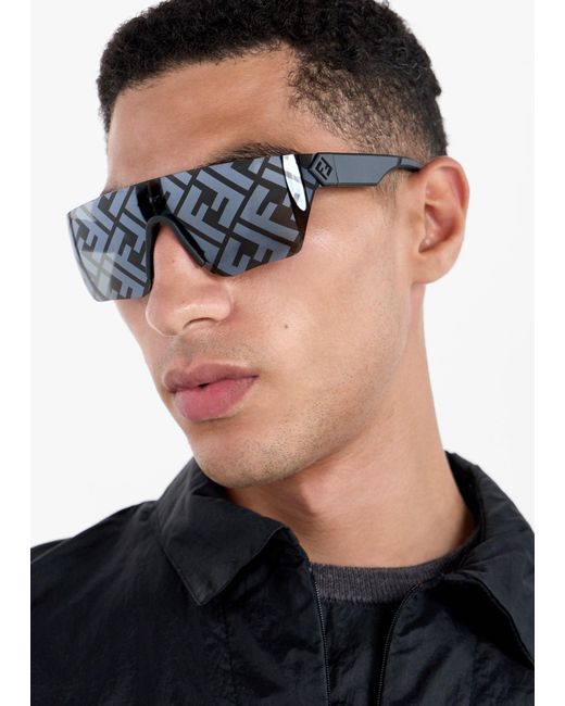 Fendi Gray Ff Square Sunglasses for men