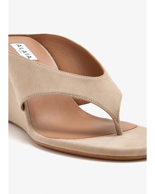 Alaïa Natural Cube Thong Mules