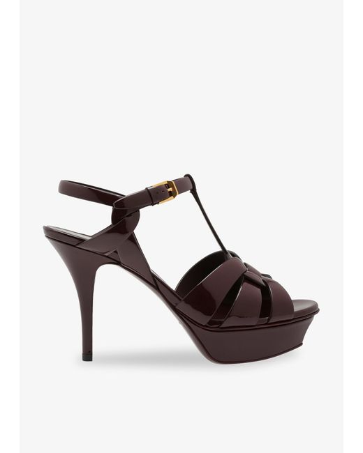 Saint Laurent Red Tribute Platform Sandals