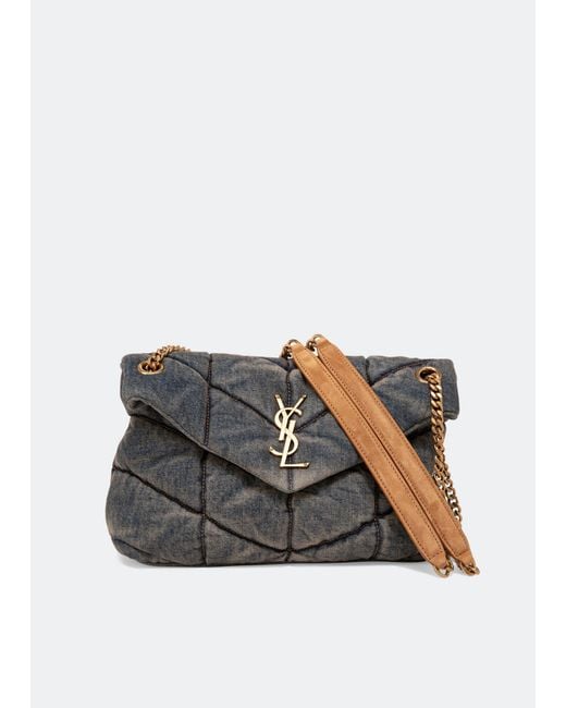 Saint Laurent White Loulou Puffer Small Chain Bag