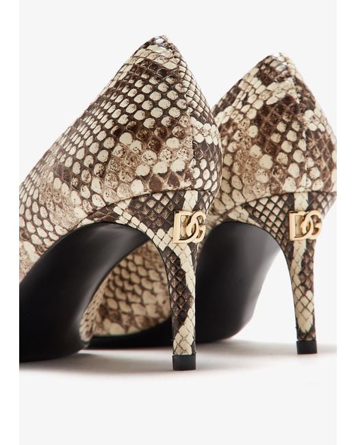 Dolce & Gabbana White Python Skin Pumps