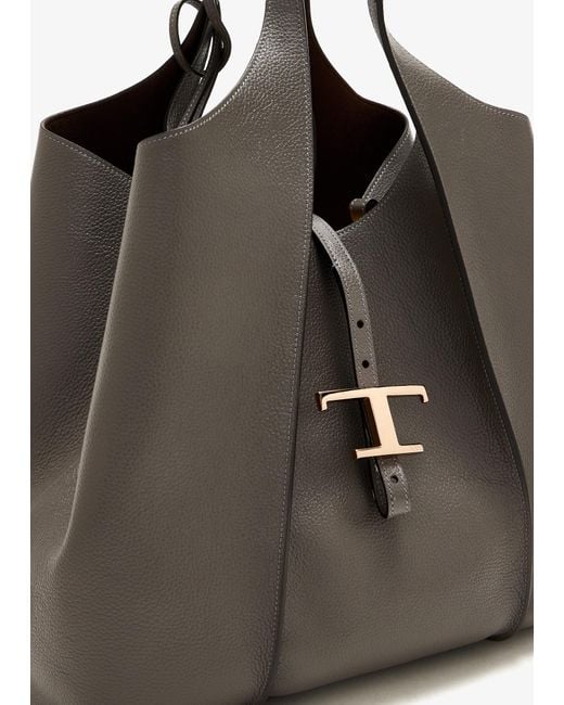 Tod's Black T Timeless Medium Shopping Bag