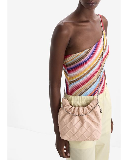 Tory Burch Pink Mini Fleming Drawstring Bag