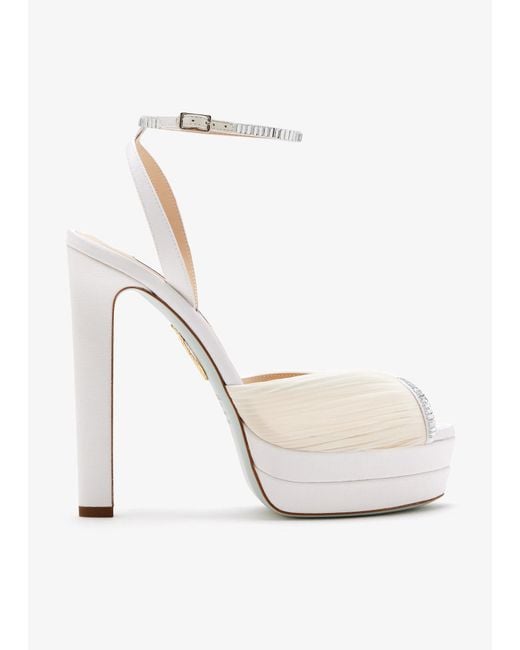Aquazzura White Be Mine Plataeu 130 Sandals