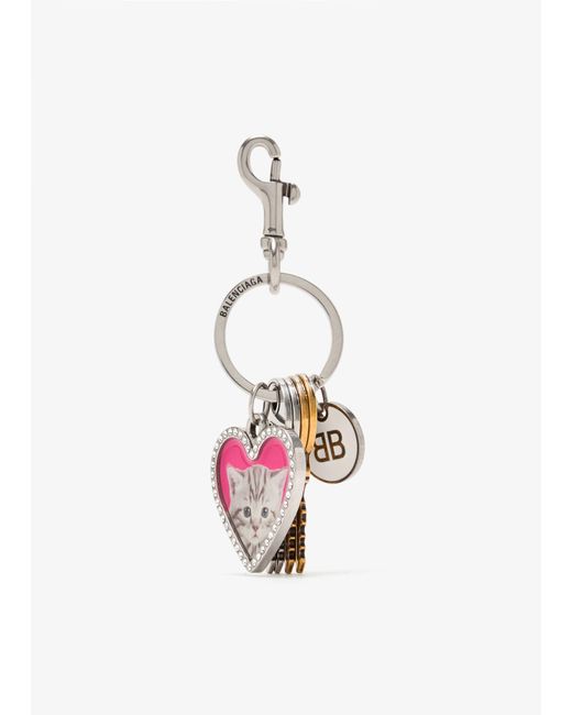 Balenciaga Heart Keyring in White | Lyst