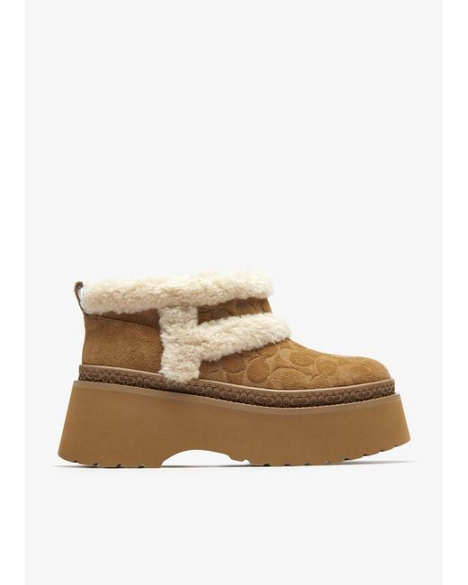COACH Brown Christina Booties