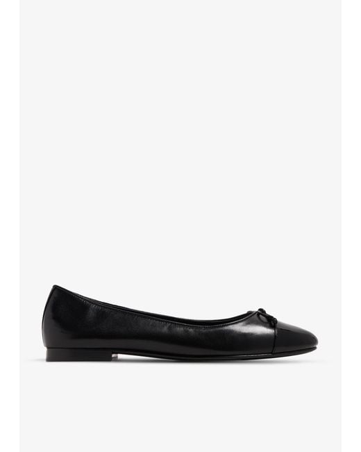 Tory Burch White Cap-Toe Ballerinas