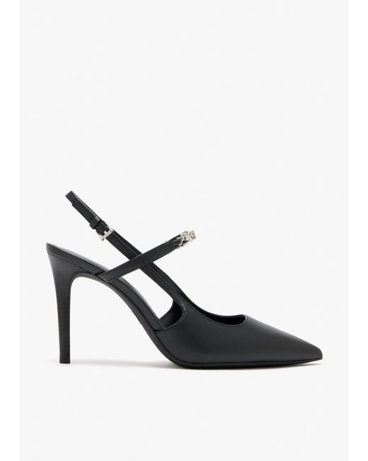 Michael Kors White Dina Flex Slingback Pumps