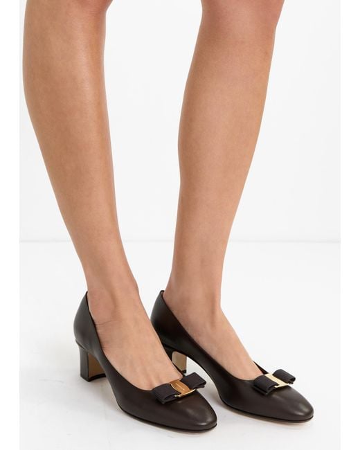 Ferragamo Brown Vara 55 Pumps