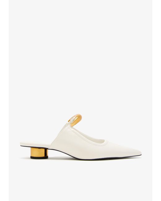 JW PEI White Helena Pierced Mules